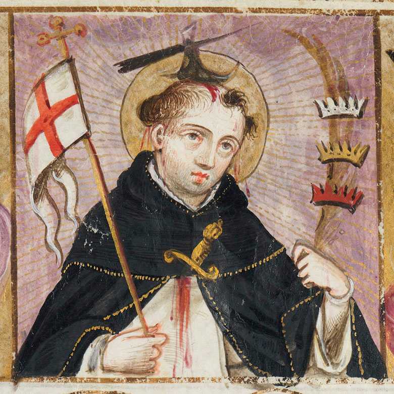 Detail of St. Peter of Verona from Inquisition familiar certificate.
